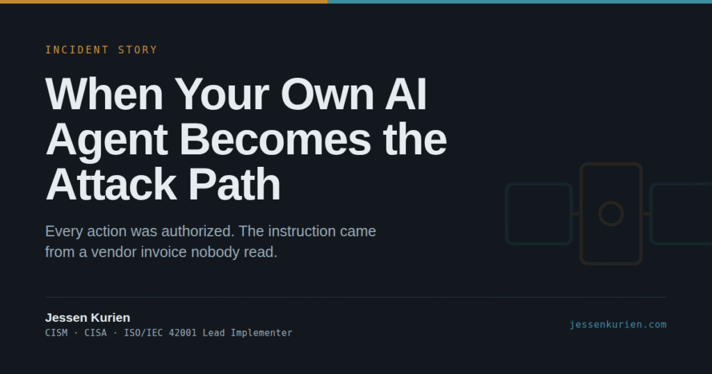 AI agent security article cover: When Your Own AI Agent Becomes the Attack Path