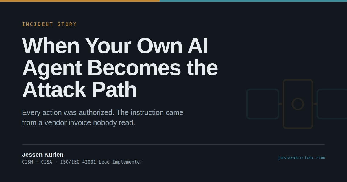 AI agent security article cover: When Your Own AI Agent Becomes the Attack Path